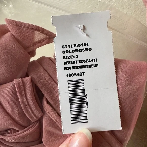 New with Tags Social Bridesmaids Dress in Desert Rose Pink Size 2 - Picture 5 of 6